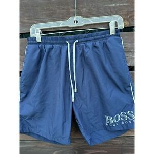 Hugo Boss Men's Blue Logo Trunks Size Small
